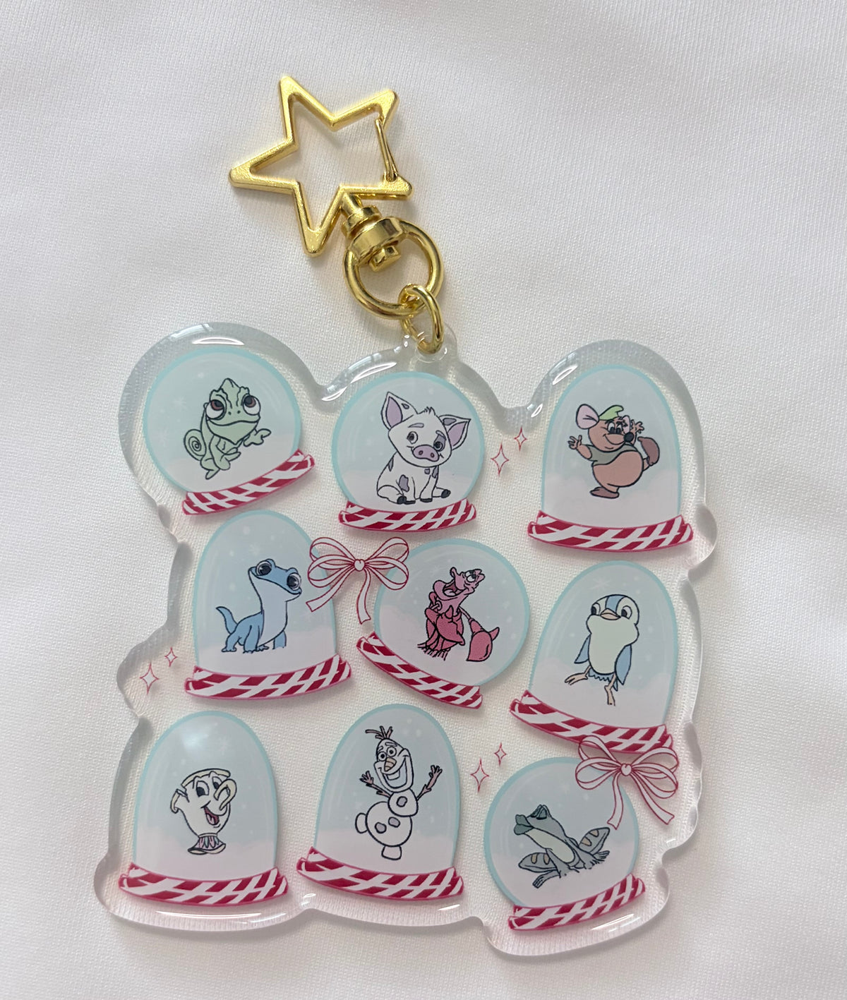 Holiday Sidekicks Bag Charm | Christmas Character Acrylic Keychain | Holiday Theme Park Bag Accessory