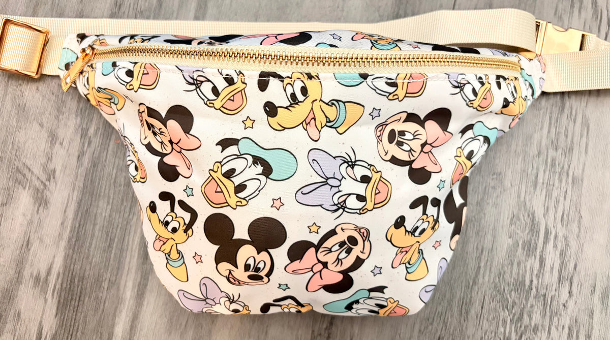 Sensational Six Character Crossbody Bum Bag | Colorful Park Belt Bag | Theme Park Travel Bag