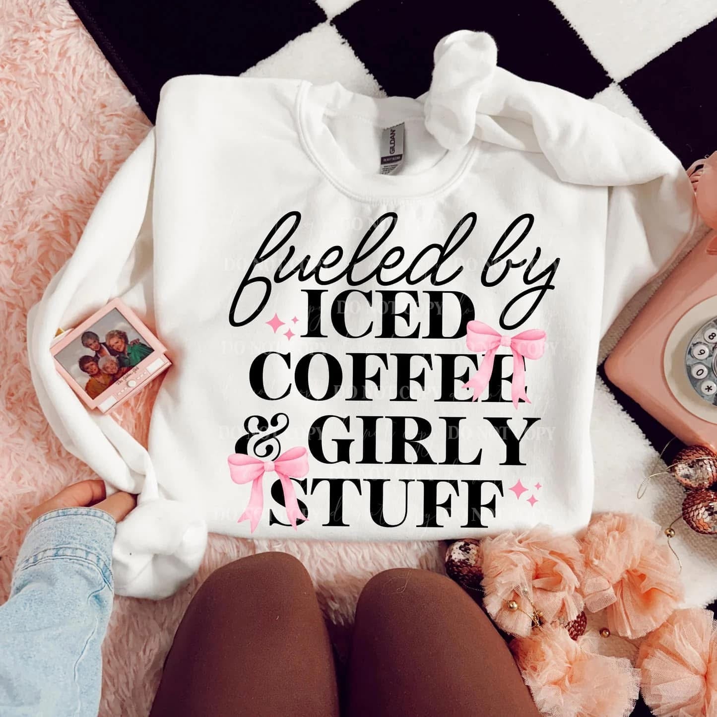 “Fueled by Iced coffee and…” sweatshirts