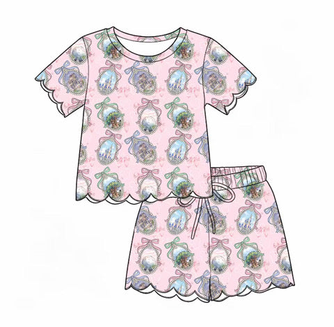 4 Parks Inspired Matching Lounge Set for Girls & Women | Soft Yoga Waffle Fabric | Boutique Scalloped Lounge Set | Preorder