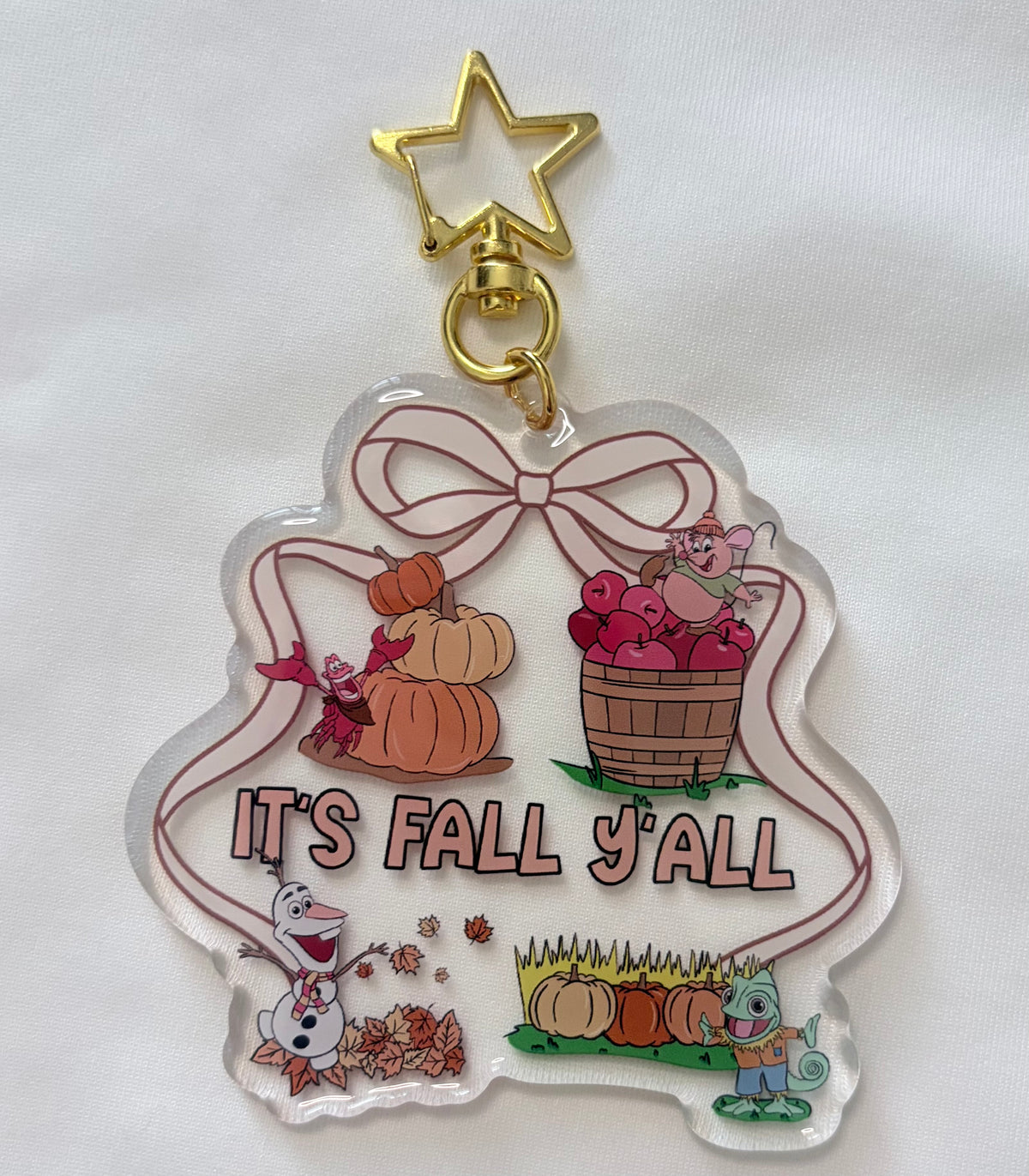 It’s Fall Y’all Bag Charm | Fall Pumpkin Acrylic Keychain | Autumn Theme Park Bag Accessory