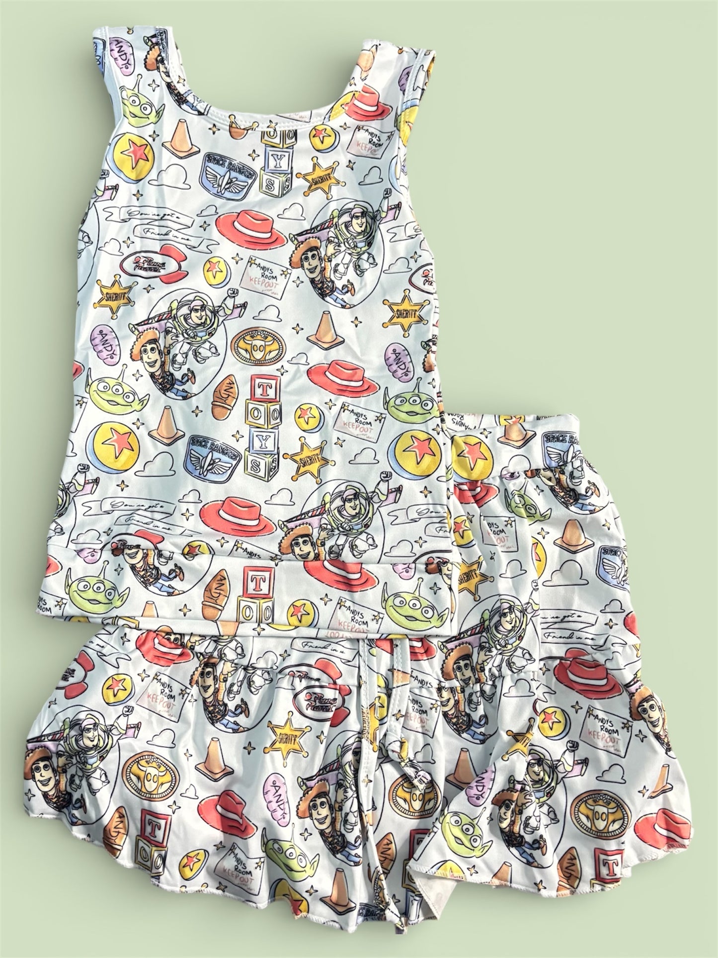 Girls Toy Story Inspired Outfit Set | Toy Theme Girls Lounge Set | Matching Sibling Outfit | Disney Style Girls Set | Summer Play Outfit