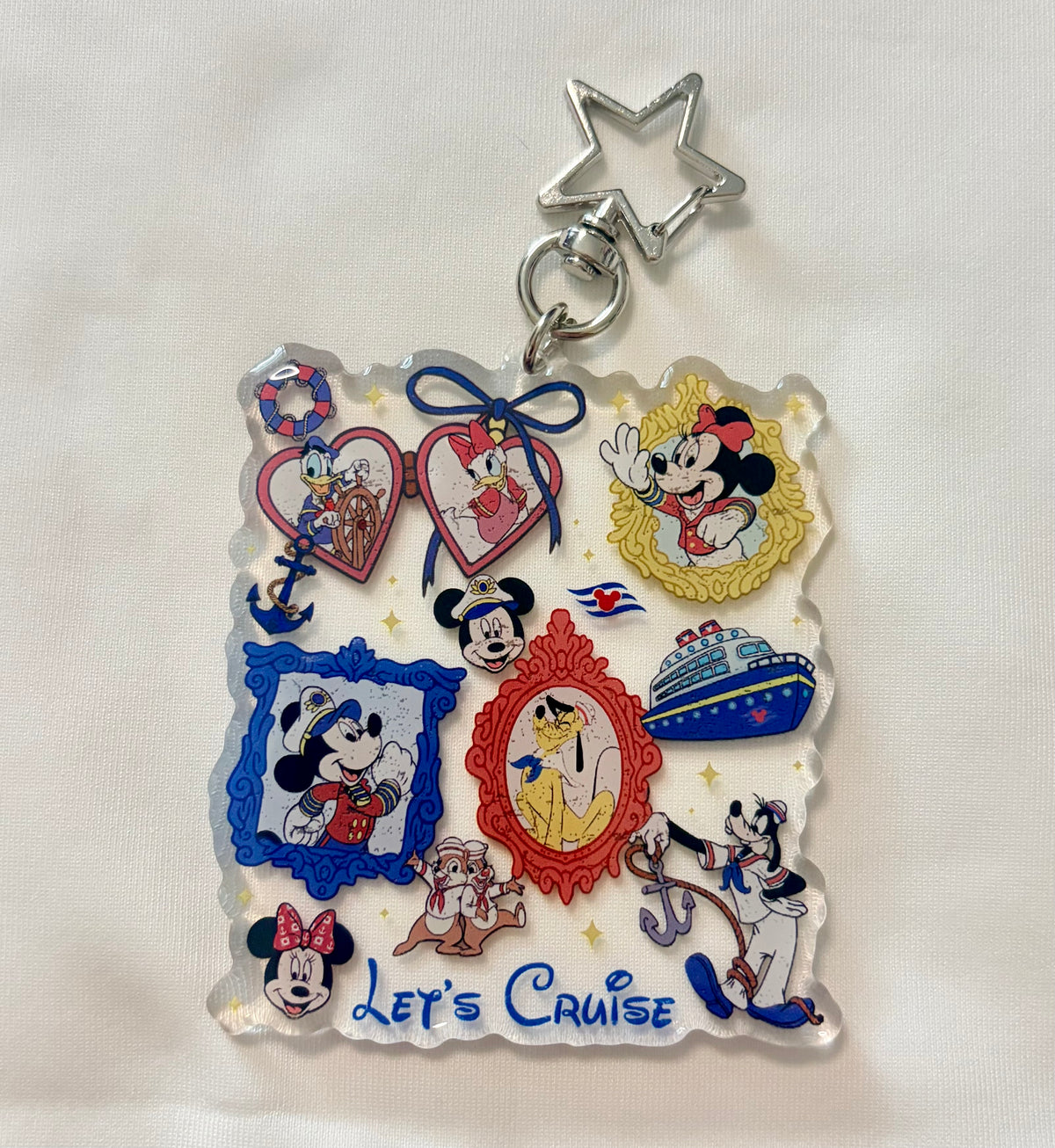 Let’s Cruise Bag Charm | Cruise Vacation Acrylic Keychain | Cruise Theme Park Bag Accessory