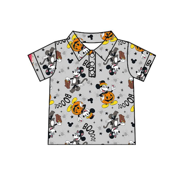 PREORDER Halloween Mouse Family Matching Polo Shirt | Spooky BOOO Pumpkin Boys Collared Shirt | Magical Halloween
