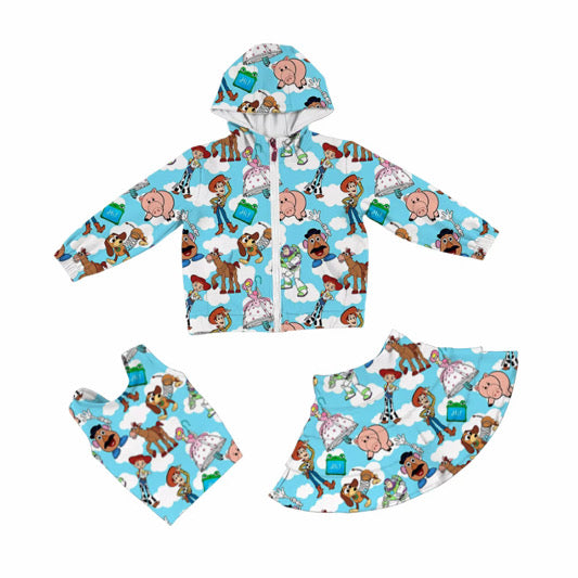 PREORDER- ✨ Toy Story Character Print 3-Piece Hoodie, Tank & Skort Set for Girls ✨