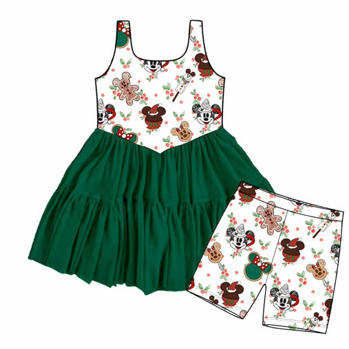 Preorder Gingerbread Christmas Twirl Dress | Girls Holiday Boutique Dress | Family Matching Christmas Outfit | Holiday Park Dress | Christmas Vacation Dress