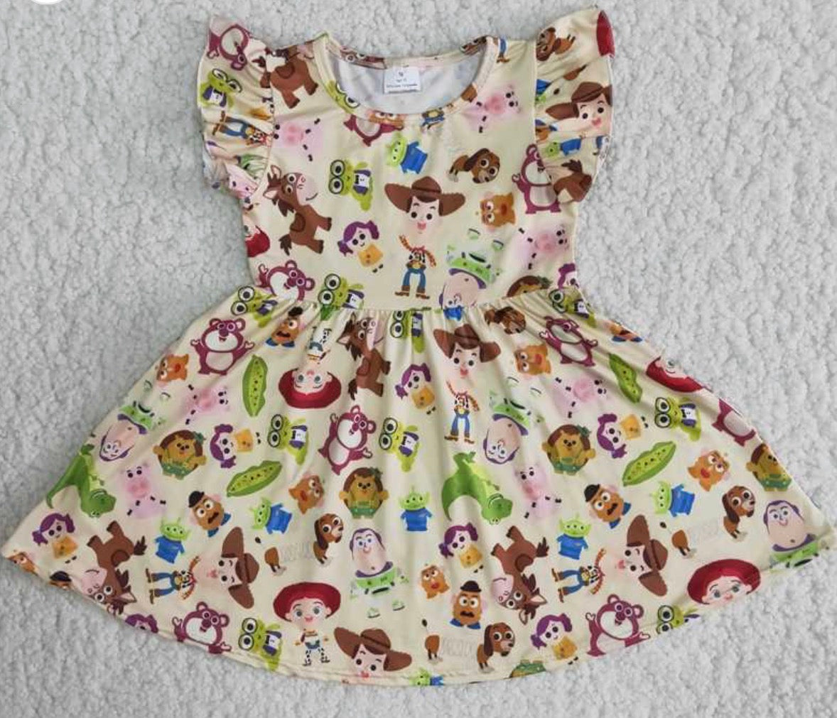 ✨Toy Story Twirl Dress – Girls Flutter Sleeve Dress | Cute Character Print Dress | Toddler & Little Girl Sizes✨