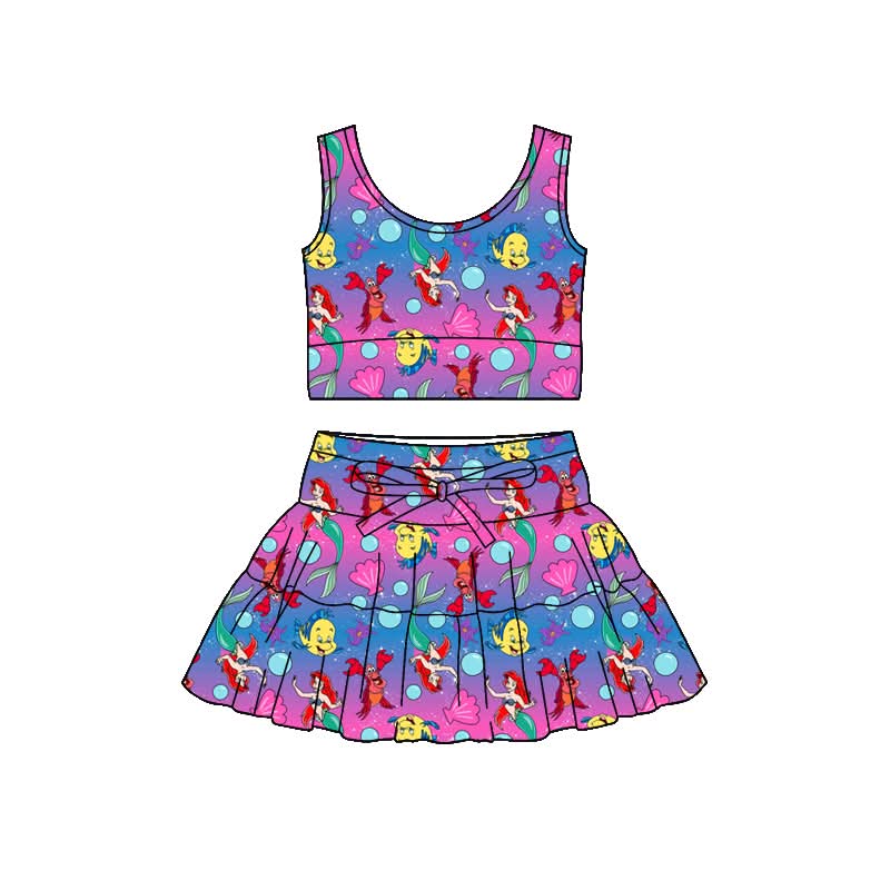 PREORDER- Under the Sea Princess Girls Skirt Set | Full Length Tank & Twirl Skirt | Magical Ocean Boutique Outfit
