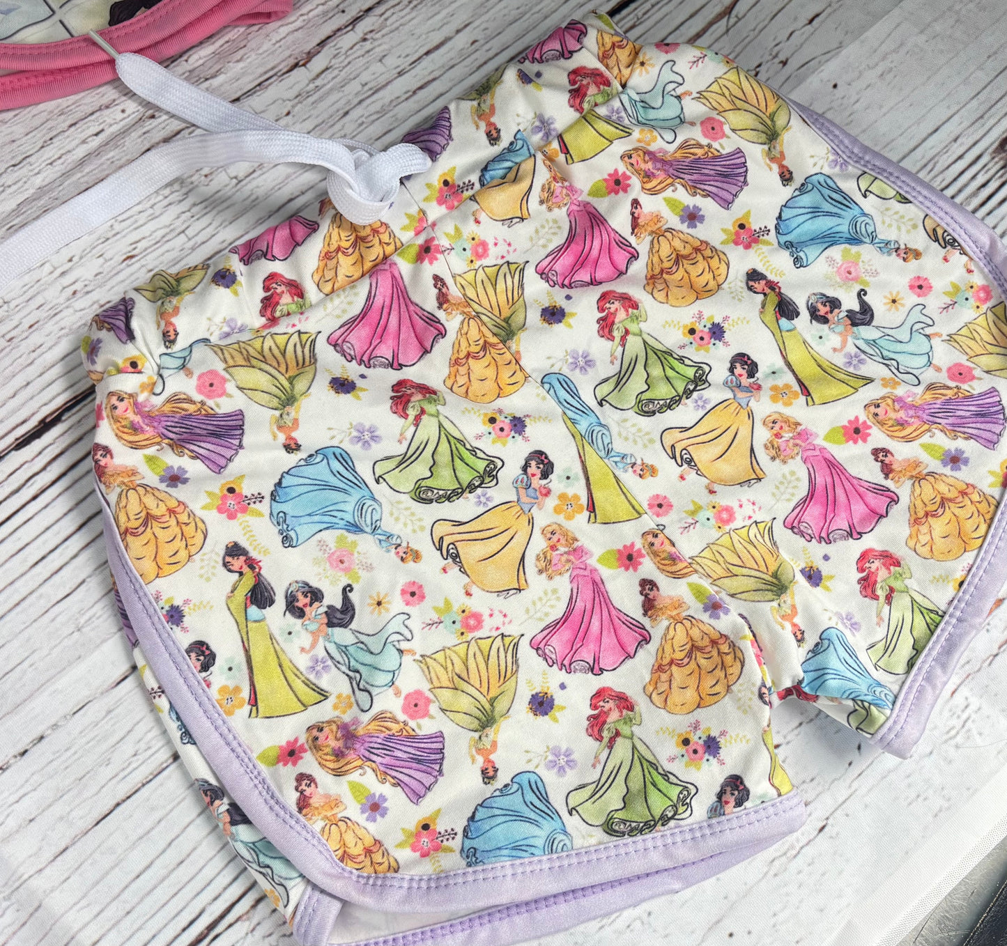 Girls Princess Lounge Shorts – Magical Character Print Toddler Shorts, Soft Summer Play Shorts, Boutique Kids Outfit, Size Up Fit