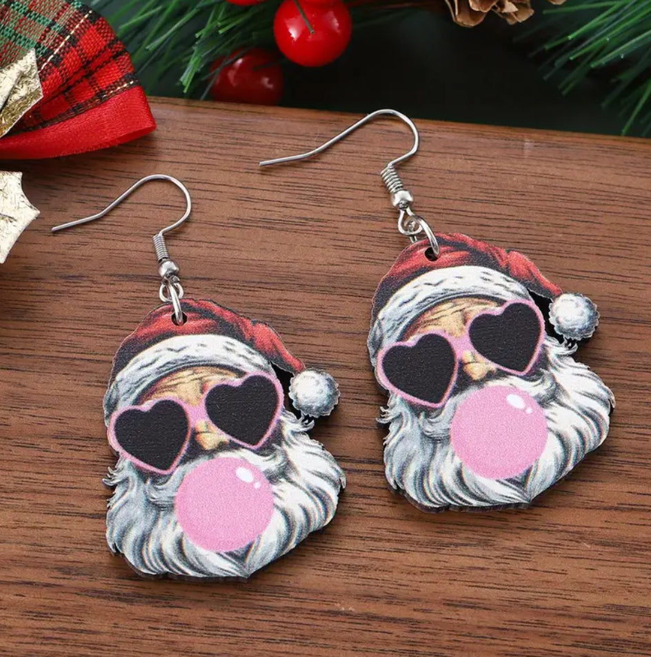 *Santa’s bubble gum pop* earrings