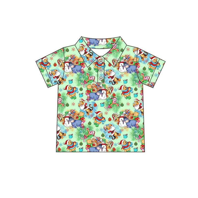Classic Pooh Christmas Button-Up Shirt | Boys & Men’s Matching Holiday Shirt | Family Matching Christmas Outfit | Preorder