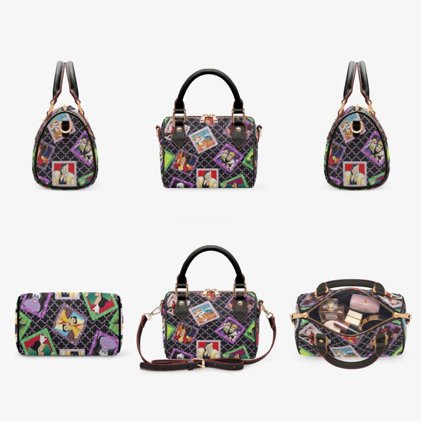 Villain Inspired Print Satchel Bag | Dark Character Handbag | Colorful Villain Print Crossbody Purse | Spooky Glam Travel & Park Bag