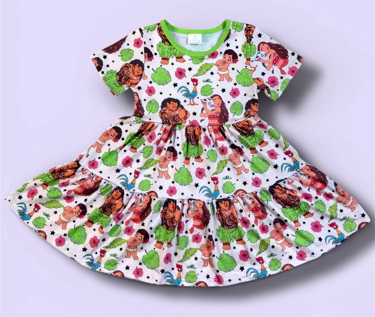 Island Adventure Girls Dress | Tropical Princess Inspired Twirl Dress | Toddler & Girls Vacation Dress