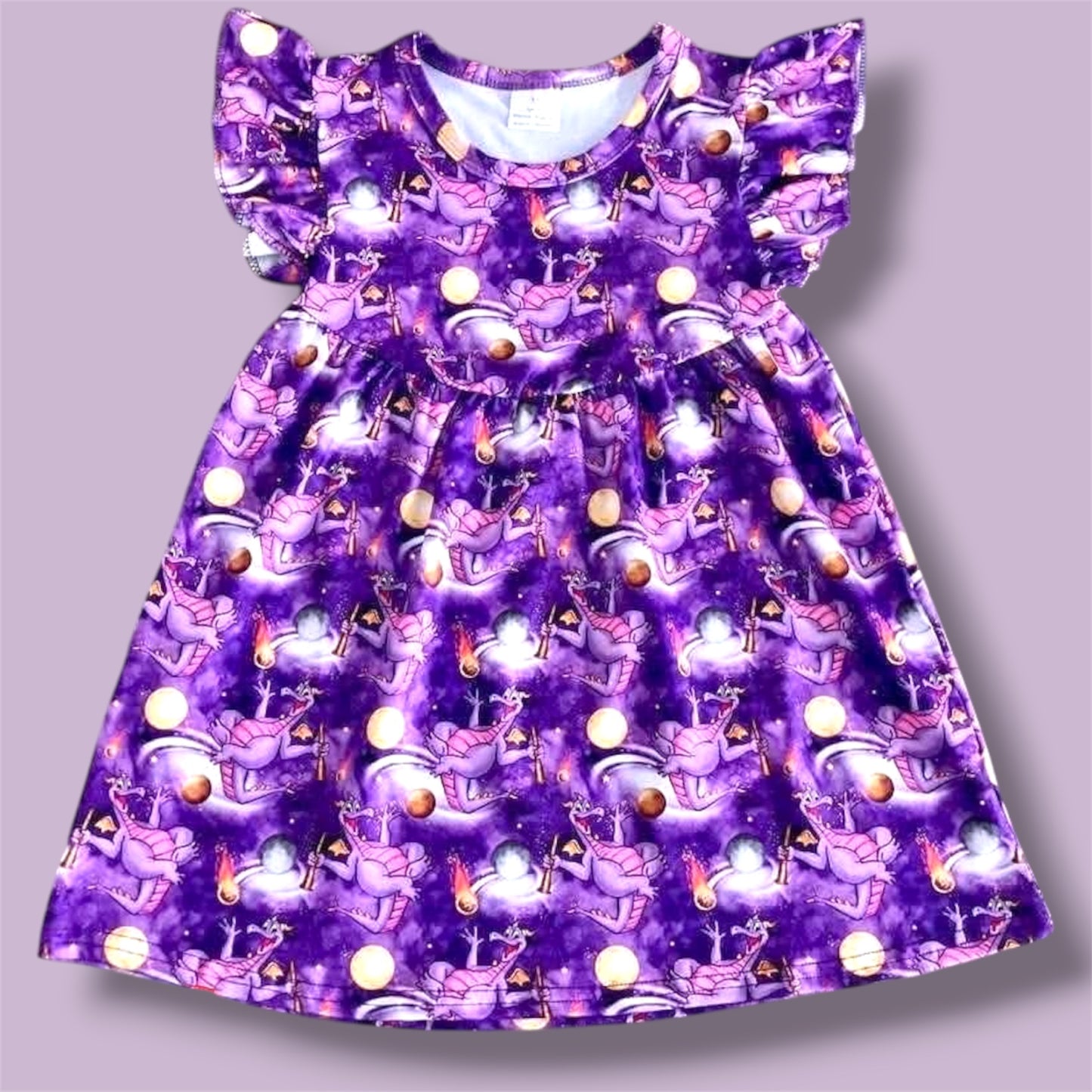 Figment-Inspired Flutter Dress | Purple Dragon Twirl Dress | EPCOT Inspired Girls Dress