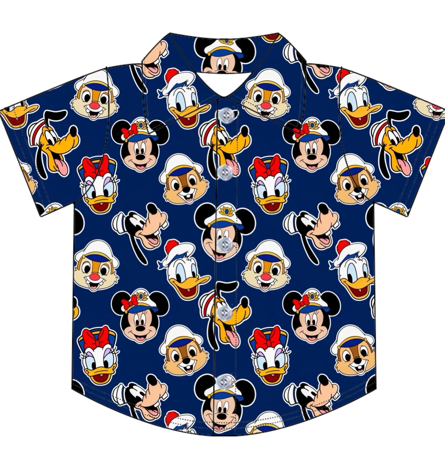PREORDER boys/men’s Mouse and friends embarkation Day button down
