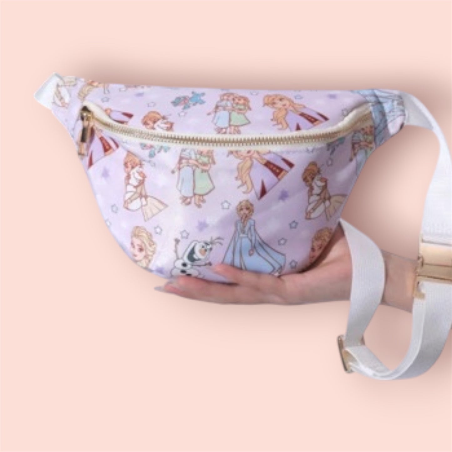 Cold Ice Sisters Belt Bag | Lavender Princess Inspired Crossbody Fanny Pack | Magical Theme Park Bag for Kids & Adults