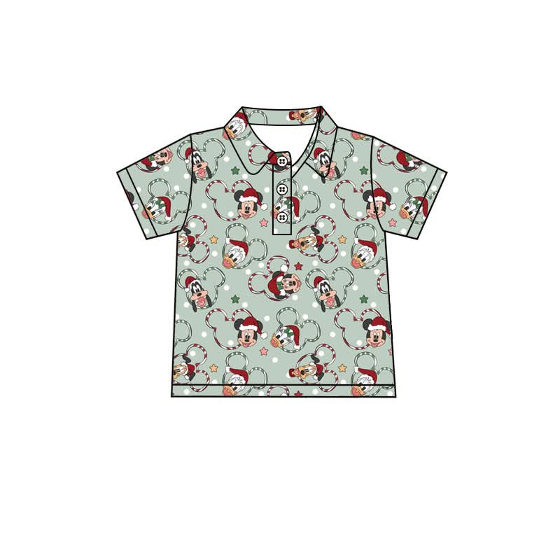 Holiday Character Family Matching Button Down Shirt | Christmas Boys & Men’s Festive Shirt | Matching Family Vacation Outfit