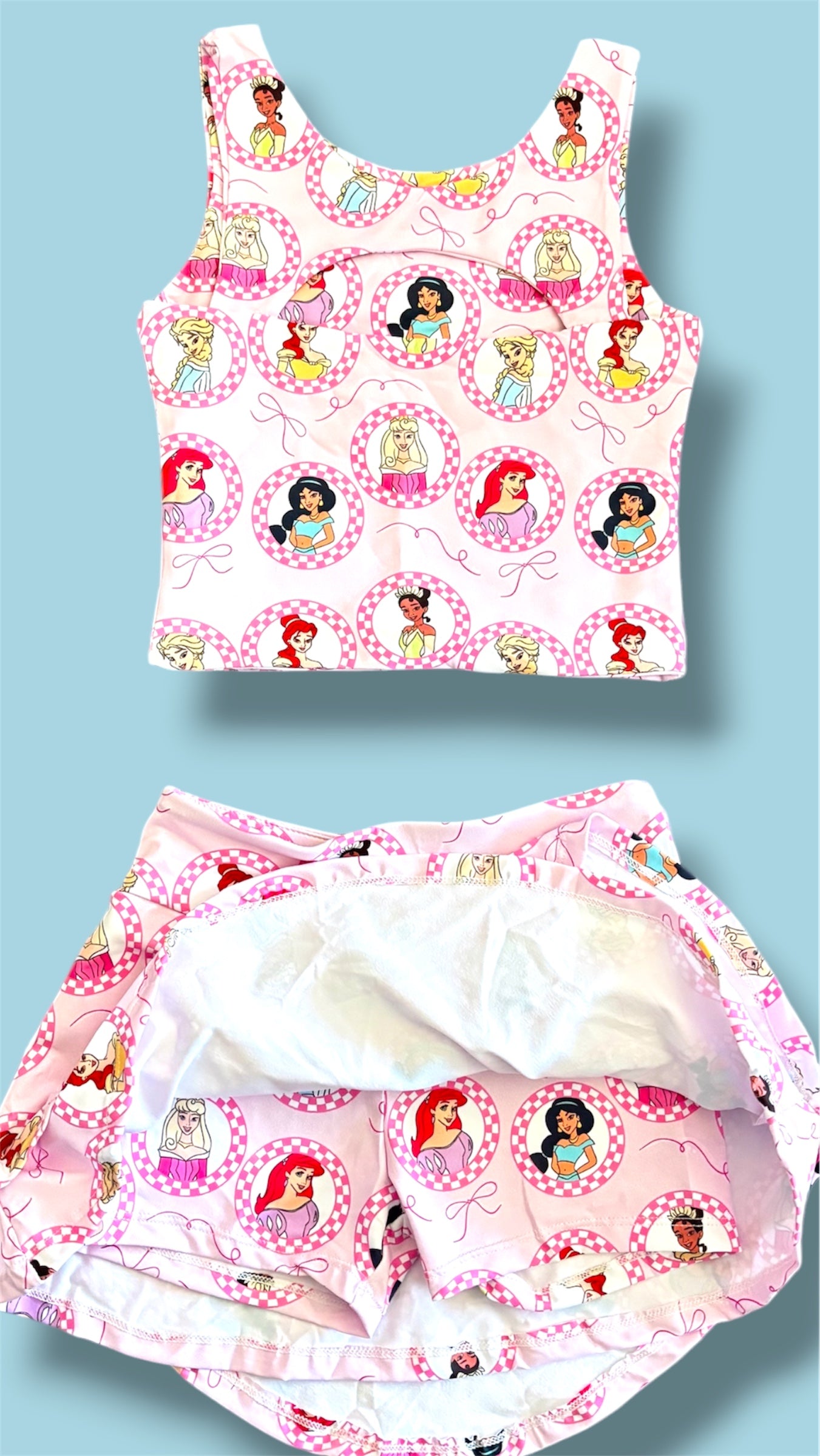 π Pretty in Pink Princess Skort Set π Girls Magical Two Piece Set | Built-In Shorts | Slight Crop Tank | Boutique Activewear
