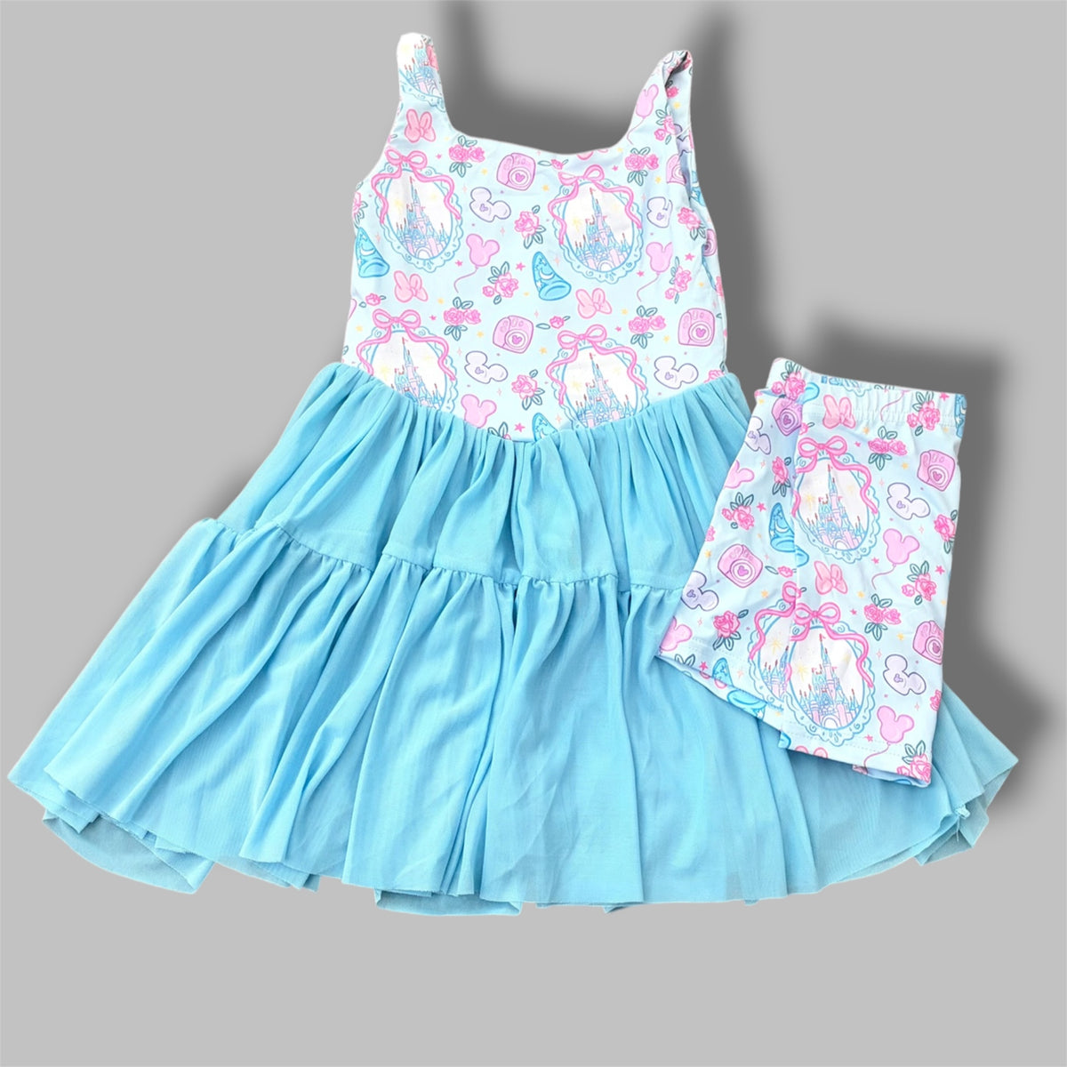 Magical Castle Mama & Mini Matching Blue Twirl Dress Set | Mommy & Me Dresses