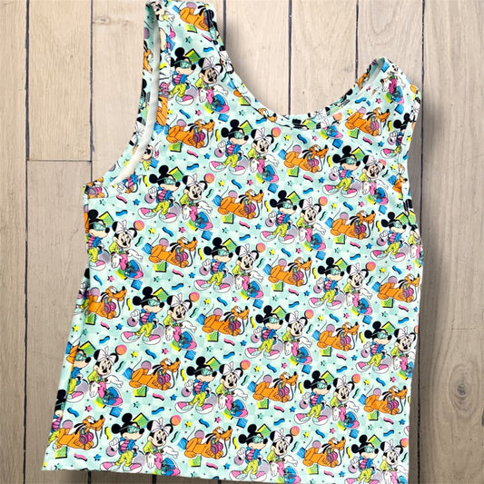 Retro Mouse Tank Top for Women | Stretchy Pastel Theme Park Tank