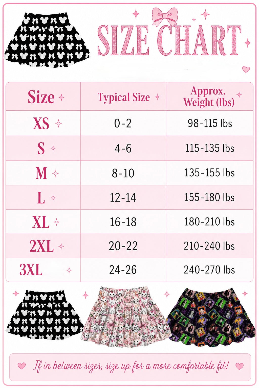 Magical Character Athletic Skorts | Women’s Built-In Shorts Twirl Skirt Collection
