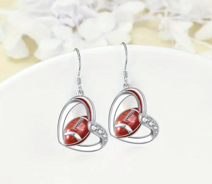 Football rhinestone earrings