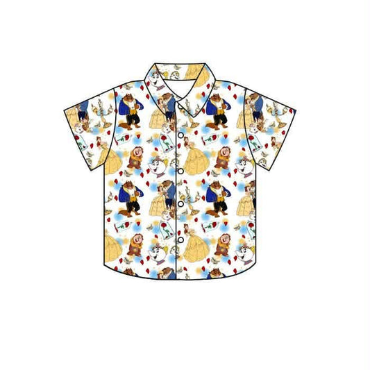 Beast Enchanted Rose Princess Family Matching Button Down | Boys & Menβs Storybook Vacation | Theme Park Outfit