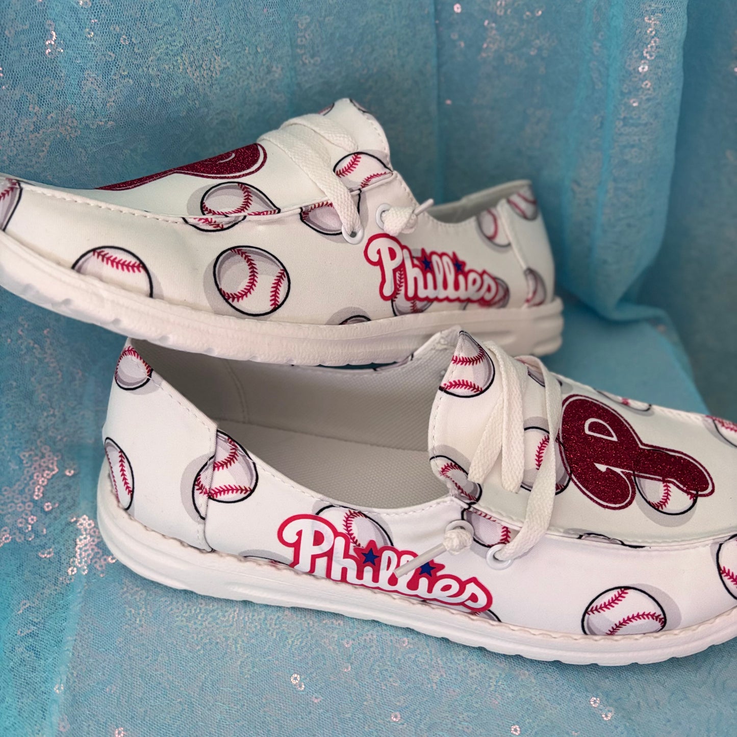 P Phils slide ons