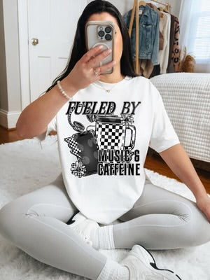 Fueled by music & caffeine tee
