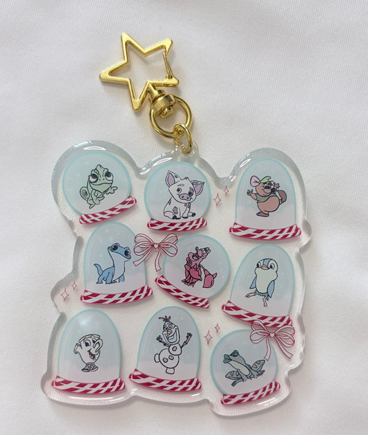 Holiday Sidekicks Bag Charm | Christmas Character Acrylic Keychain | Holiday Theme Park Bag Accessory