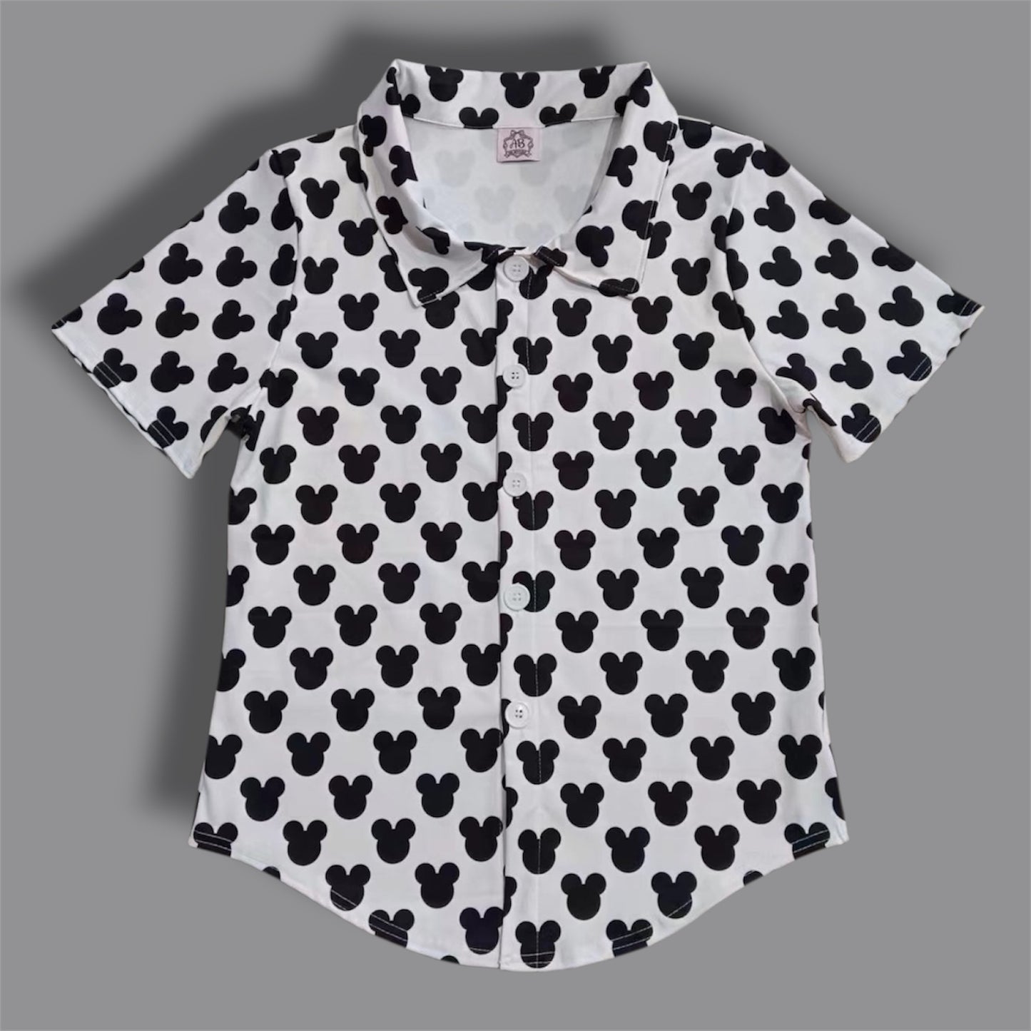 Mouse Inspired Boys & Men’s Button Down Shirt | Family Matching Vacation Outfit | Dad and Son Resort Shirt