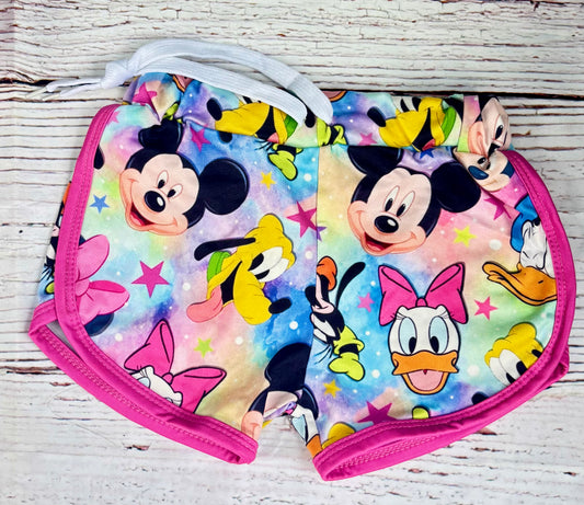 Girls Mouse & Friends Magical Shorts | Colorful Park Outfit Shorts | Boutique Summer Kids Shorts