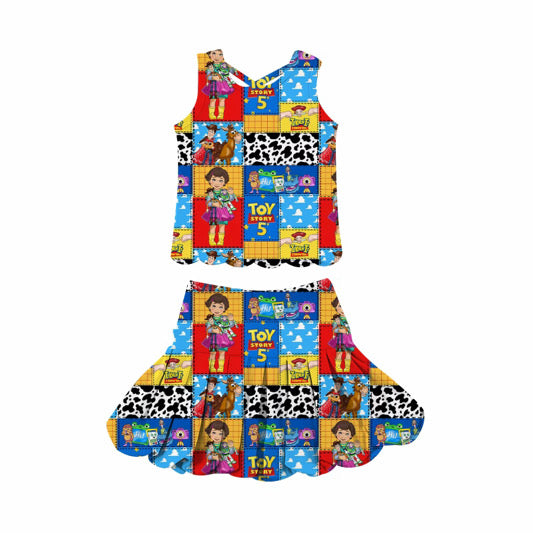 PREORDER- ⭐ Toy Story 5 Jessie Patchwork Tank & Skort Yoga Set for Girls ⭐