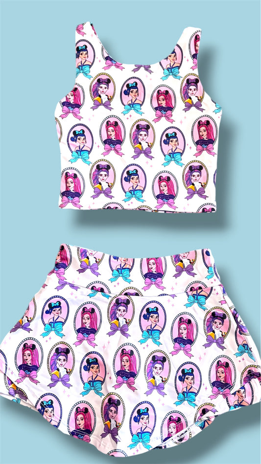 Demon Hunters Magical Active Skort Set ✨  Girls Magical Two Piece Set | Built-In Shorts | Slight Crop Tank | Boutique Activewear