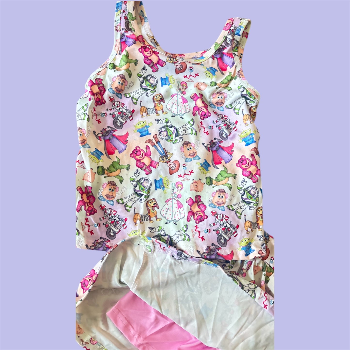 ✨🎀 Girls Toy Friends 2-Piece Skort Active Set – Milk Silk Outfit 🎀✨