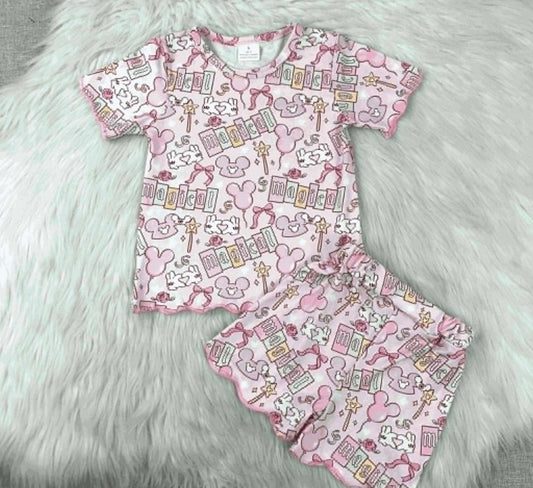 Magical Day Lounge Set | Pink Character-Inspired Short Set | Boutique Loungewear