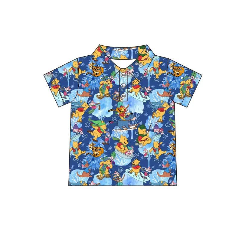 Winnie the Pooh Christmas Button-Up Shirt | Boys & Men’s Matching Holiday Shirt | Family Matching Christmas Outfit | Preorder