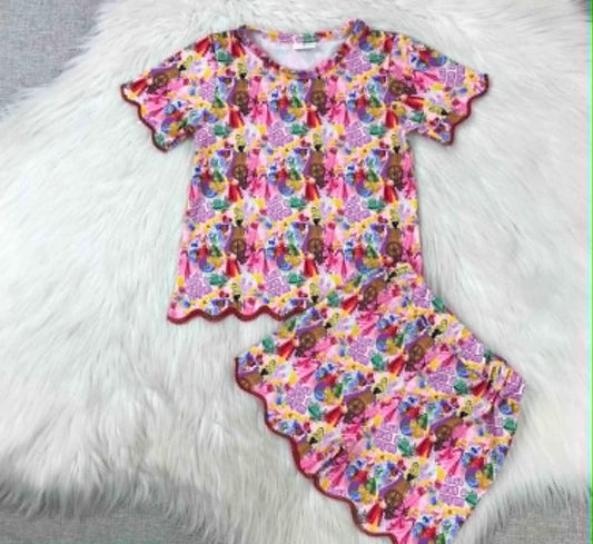 Girls Sleeping Beauty Lounge Set | Princess Set | Cute Matching Top & Shorts