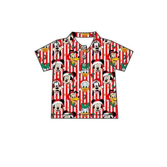 Christmas Character Matching Family Shirt & Girls Set | Holiday Striped Button Down Outfit | Festive Matching Family Vacationi Clothing