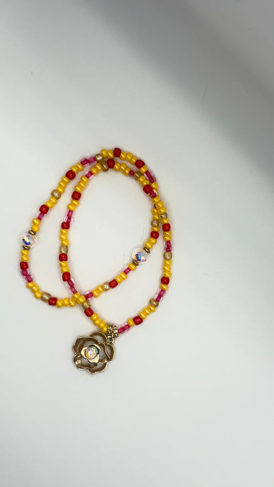 Enchanted Rose Inspired Beaded Bracelet | Fairy Tale Princess Stackable Bracelet | Handmade Theme Park Jewelry