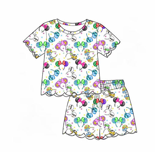 Magical Character Matching Lounge Set for Girls & Women | Soft Yoga Waffle Fabric | Boutique Scalloped Lounge Set | Preorder