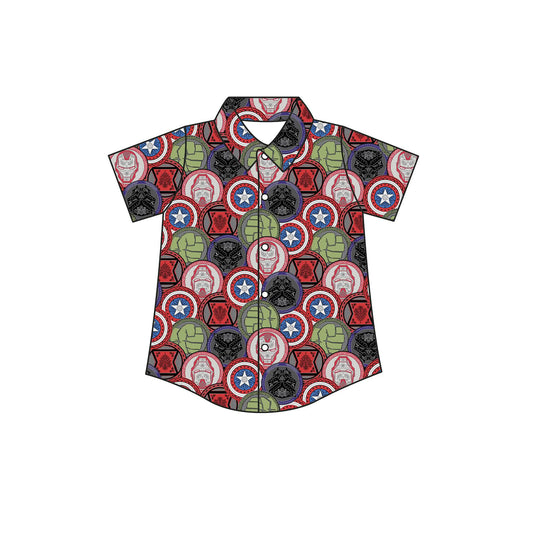 PREORDER boys/men’s Hero’s Shields button down