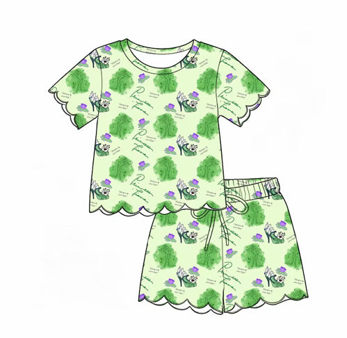 Tiana Inspired Matching Lounge Set for Girls & Women | Soft Yoga Waffle Fabric | Boutique Scalloped Lounge Set | Preorder