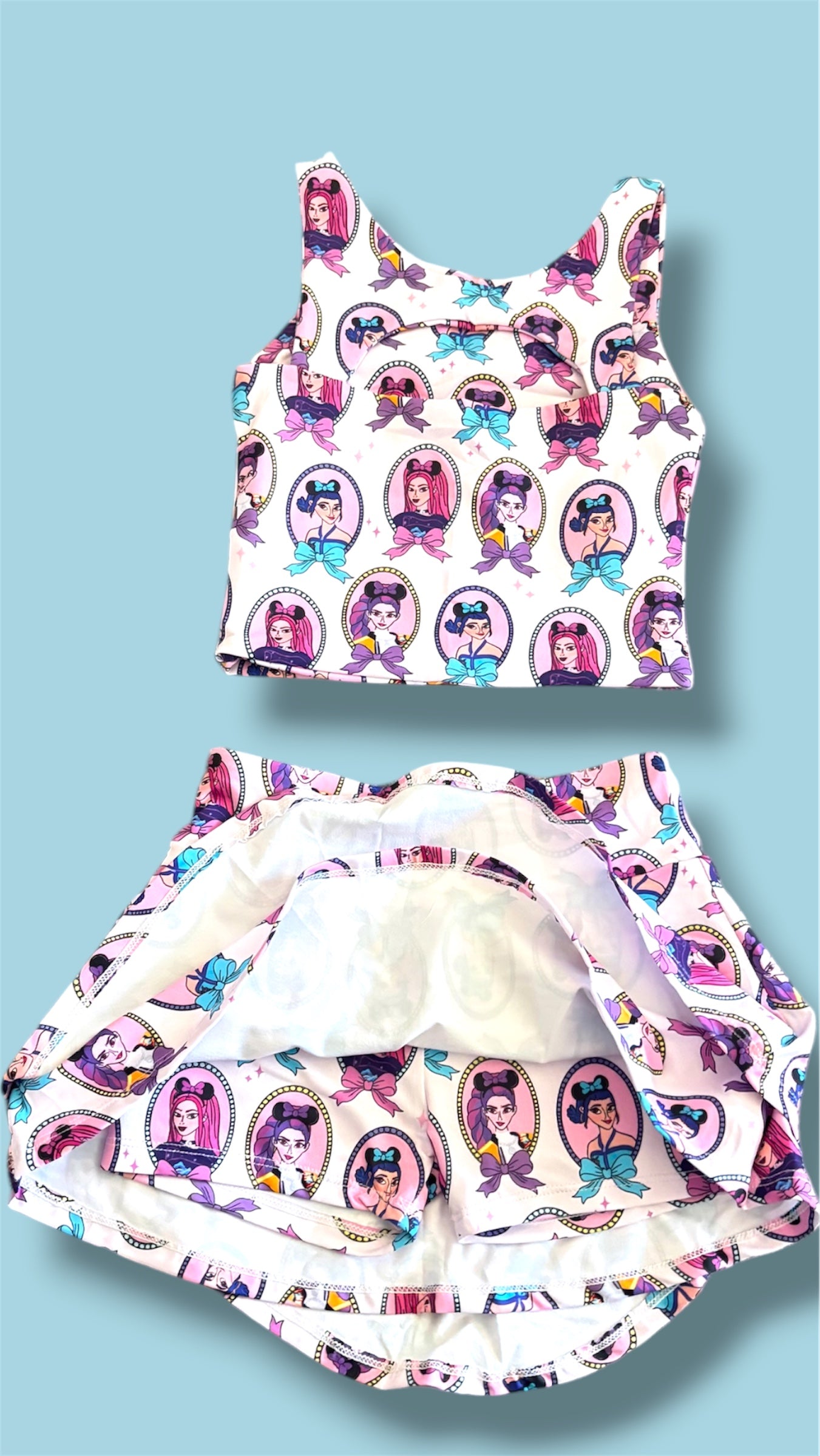 Demon Hunters Magical Active Skort Set ✨  Girls Magical Two Piece Set | Built-In Shorts | Slight Crop Tank | Boutique Activewear