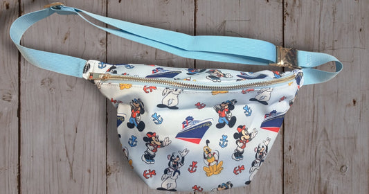 Cruise Line Belt Bag | Mickey & Friends Cruise Ship Fanny Pack | Nautical Character Print Crossbody Waist Bag | Cruise Vacation Travel Bag