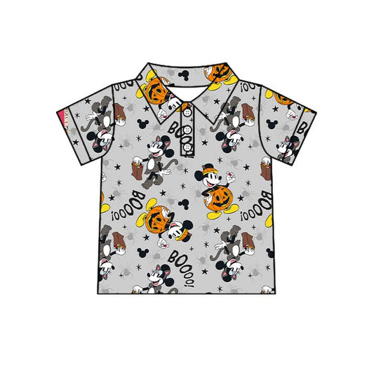PREORDER Halloween Mouse Family Matching Polo Shirt | Spooky BOOO Pumpkin Boys Collared Shirt | Magical Halloween