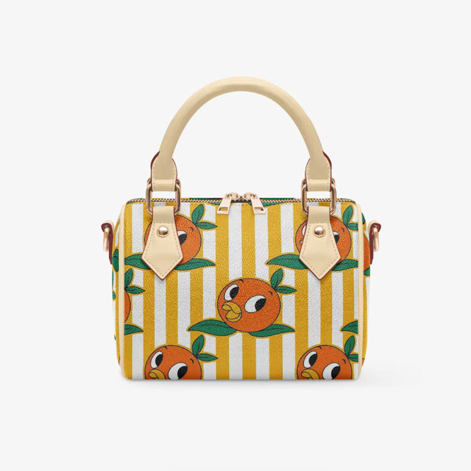 Orange Bird Inspired Barrel Bag | Citrus Stripe Park Crossbody Purse