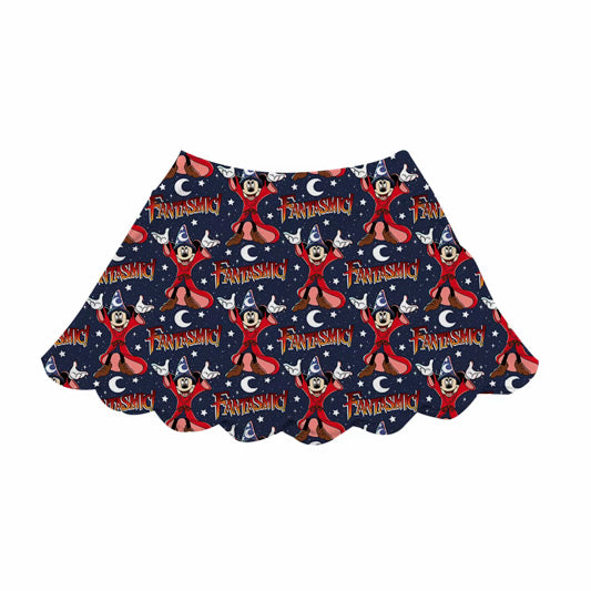 Fantasmic! Women’s Yoga Skirt | Mickey Fantasia Ruffle Activewear Skirt | 2 Pocket Stretch Yoga Skirt | Park Outfit | Matching Family Pieces