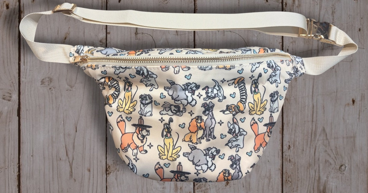 Dogs Belt Bag | Classic Disney Dog Characters Fanny Pack | Puppy & Dog Print Crossbody Waist Bag | Disney Park Travel Bag