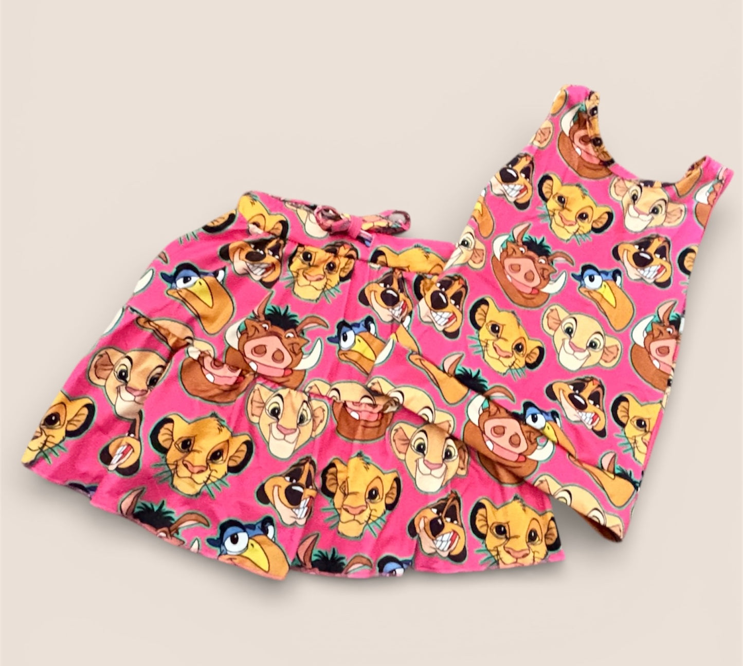 Lion King Safari Friends Pink Girls Set | Kids Character Inspired Outfit | Matching Family Park Outfit | Boutique Girls Tank & Skirt Set